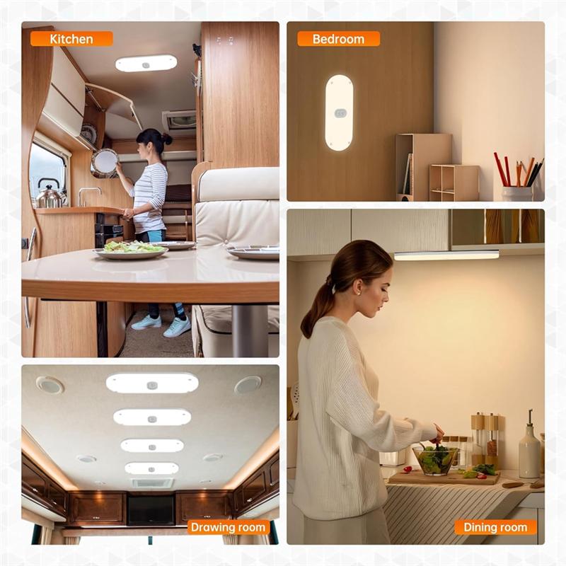 

RV Lights Interior 1200LM,3 Color 12V Volt Led Light, Super Bright 204 Leds Dome Light Fixture For RV Car Trailer-A87Q