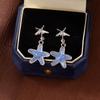 Light Luxury Earrings, Gold And Silver With Diamonds, Exaggerated Earrings, Exquisite Temperament, Shell Starfish Earrings, Advanced Sense