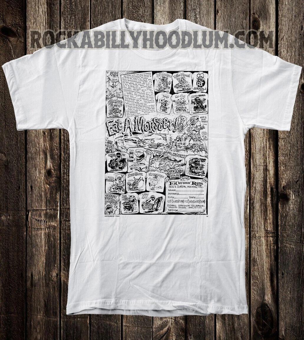 

Hot Rod Tee T Shirt Vtg Art Ed Big Daddy Roth Studios Ad Eat A Monster 3XL