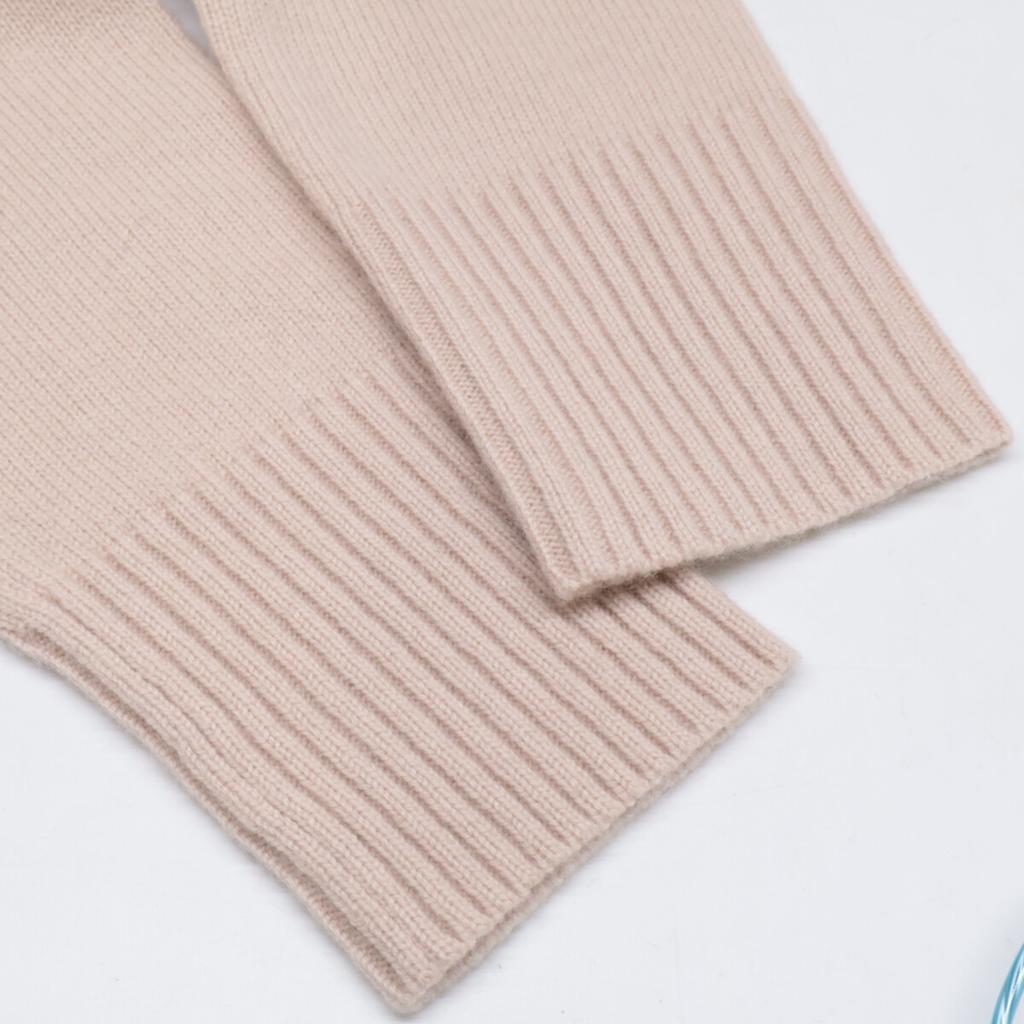 Max Mara 13260103 Beige Wool x Cashmere Shoulder Button Turtleneck Knit Dress dress S beigeUsed