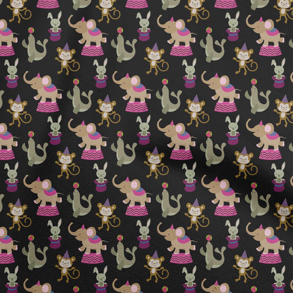 oneOone Cotton Flex Magenta Fabric Circus Diy Clothing Quilting Fabric Print Fabric By Yard 40 Inch