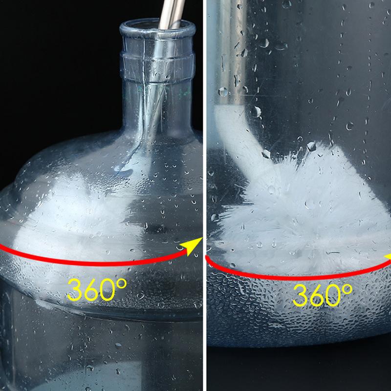 1pcs Long Cleaning Brush For 3/5 Gallon Water Bottle Nylon Bristles And Stainless Steel Handle Bendable Bottle Cleaning Brushes