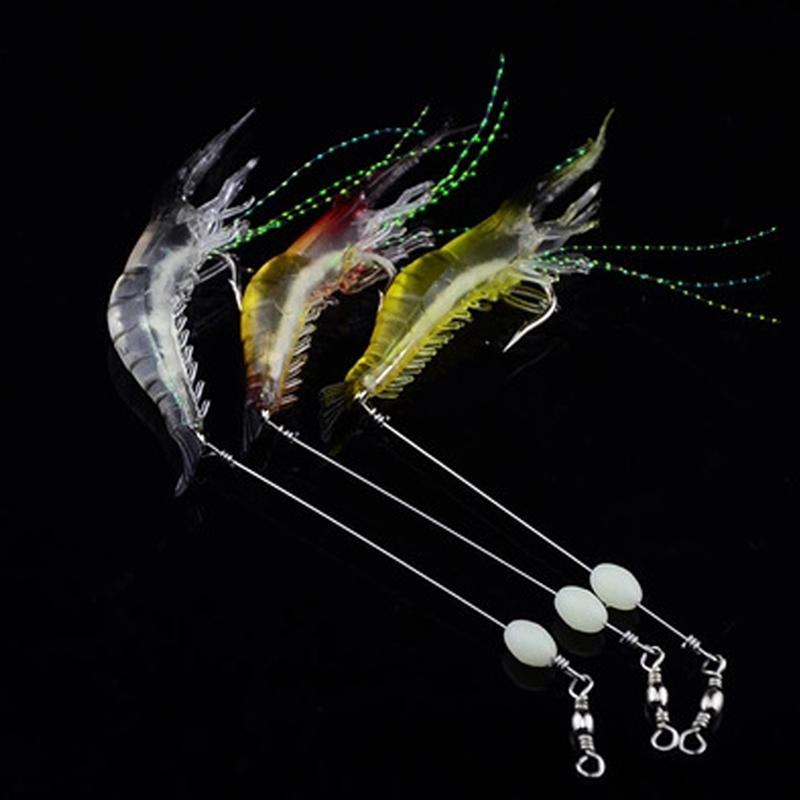 10PCS Shrimp Hook Soft Lures Saltwater Fishing Tackle Rigged Fishing Hooks 6g 9.5cm