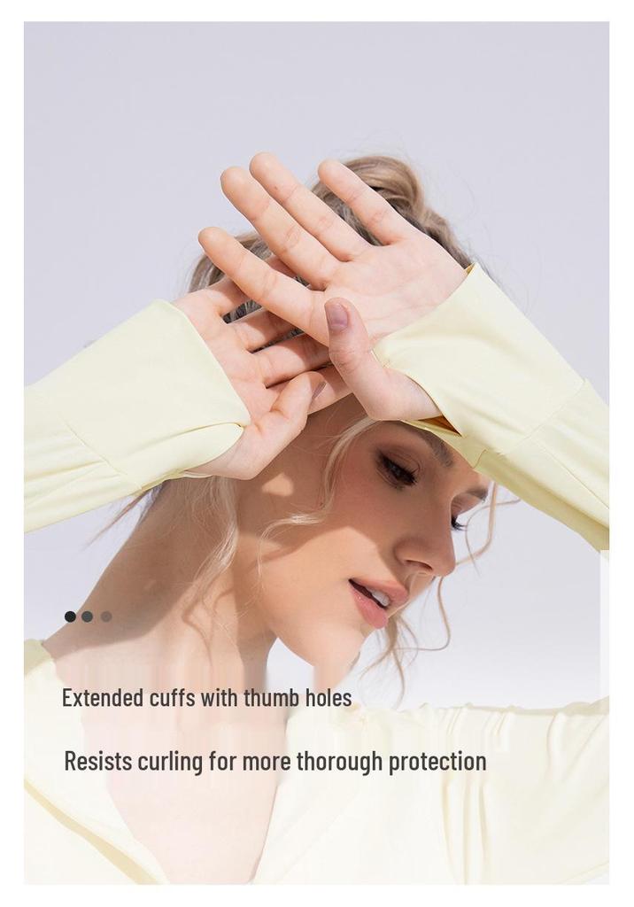 Women's UV Protection Cooling Ice Silk Sports Jacket - Slim, Breathable, Long Sleeve for Summer Running