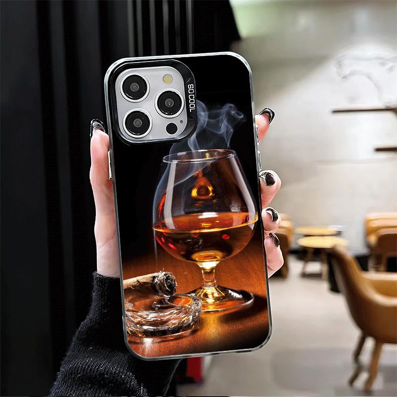 Cigar Whiskey Ice Drink Soft Phone Case for iPhone 15 16 17 Pro Max 17Air 16E 14 Plus 13 12 Mini Shockproof Cover Back Shell