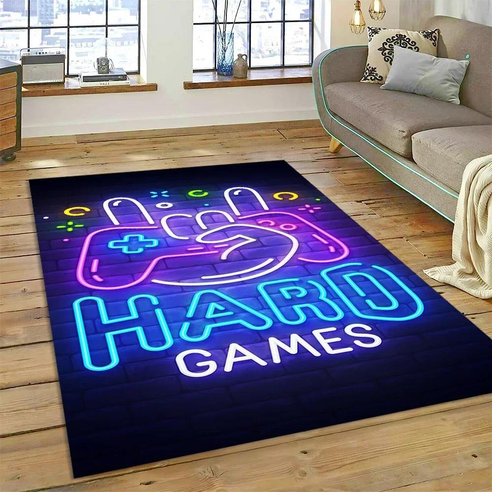 3D Gamer Game Gamepad Cartoon Tapijt Vloerkleed voor Thuis Woonkamer Slaapkamer Bank Deurmat Decor, Kinderspeelplaats Vloerkleed Antislip Vloermat