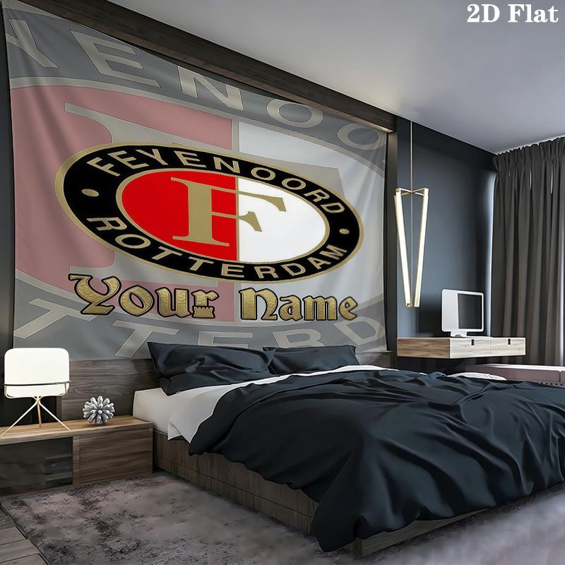 Feyenoord Custom Name Wall Tapestry Aesthetic Wall Hanging Printed Fabric Blanket Decorative Tapestries For Bedroom Living Room Home Decor