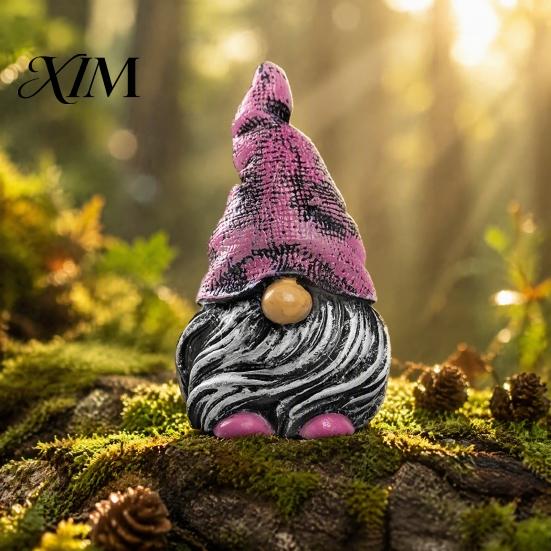 Waterproof Balcony Accents Colorful Hat Gnome Resin Statue, Faceless Dwarf Figurine with Wrinkled Hat, Healing Home Decor Garden Ornament, Indoor