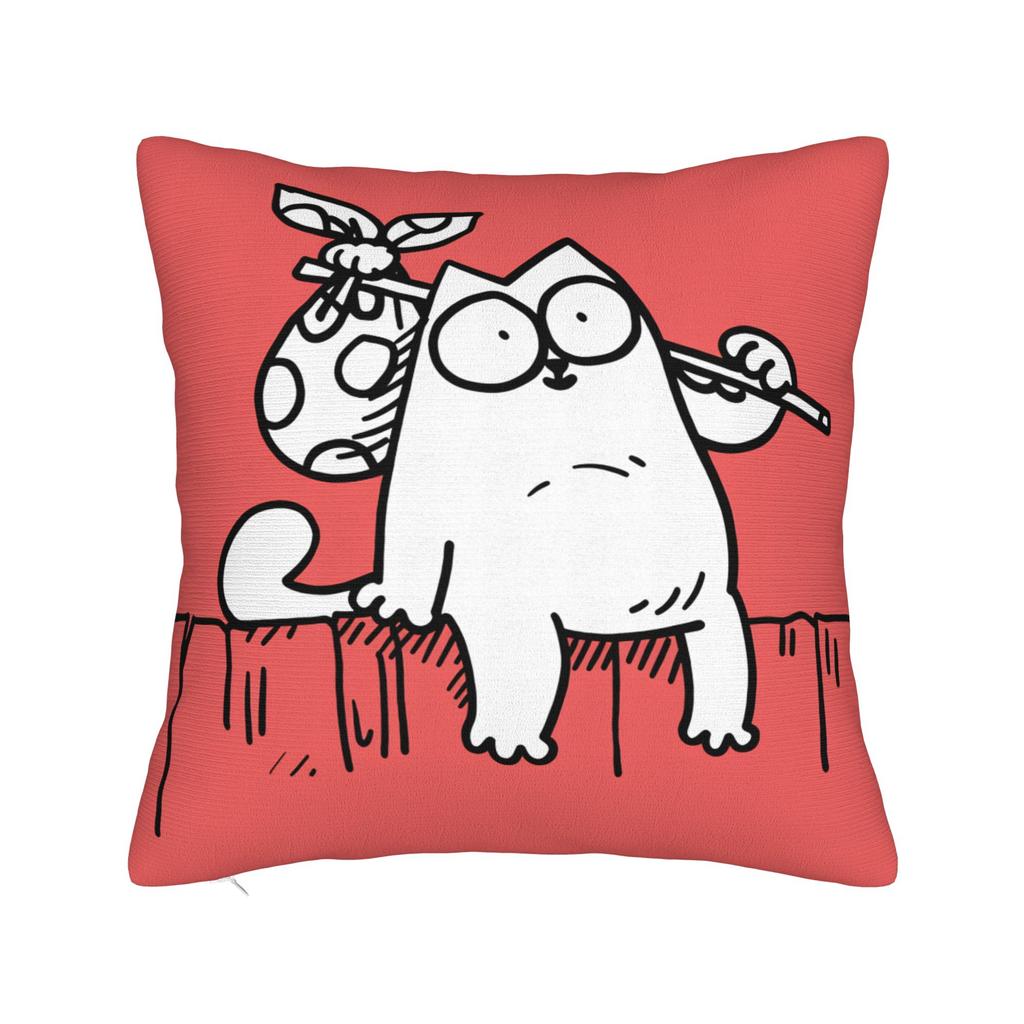 Pillow Cover Humorous Cartoon Cat Simons Cat Vintage Pillow Case For Sofa Home Decoration Pillowcases