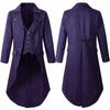 Men Steampunk Medieval Jacket Victorian Cosplay Costumes Single Breast Gentleman Vinatge Long Tailcoat Coat