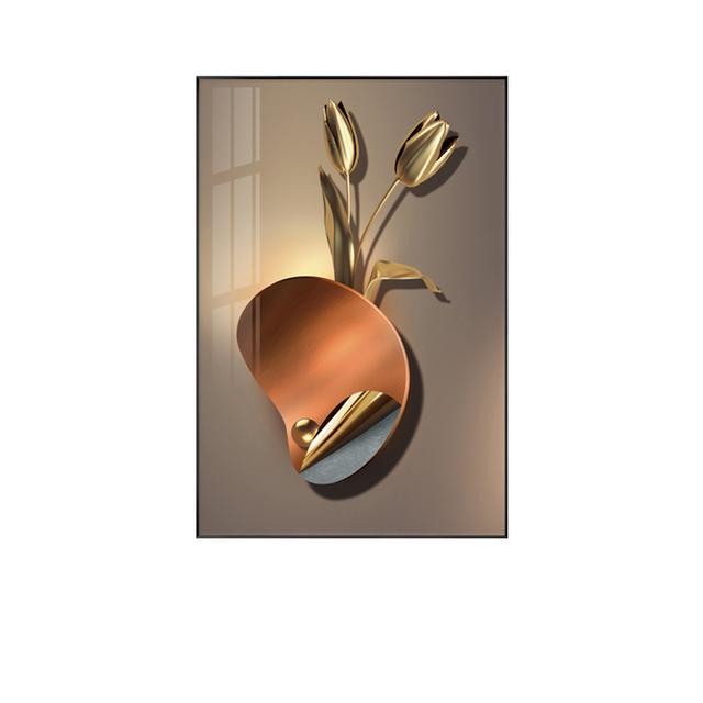Abstrakte goldene Pflanze Poster drucken nordische Blume Leinwand Kunst Home Decor skandinavische Schlafzimmer Dekoration Wandmalerei Bilder