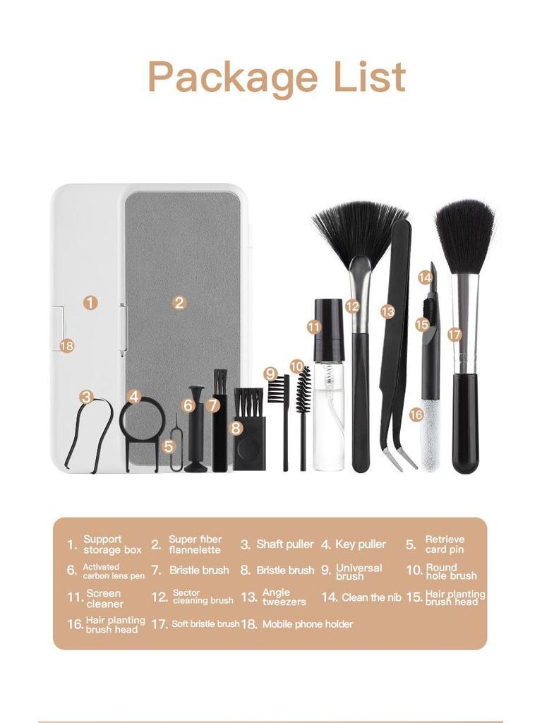 Multifunctional Cleaning Set: Keyboard Brush & Phone/Headset Cleaning Pen