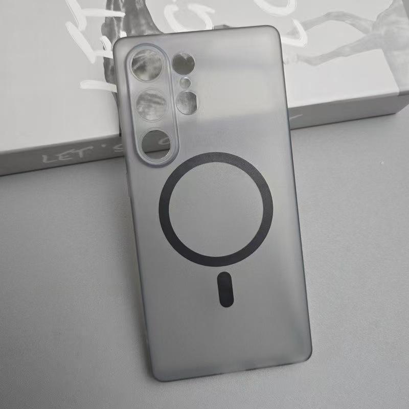 For Magsafe Frosted Soft TPU Case for Samsung Galaxy S24 S25 S26 Ultra S23 Plus Matte Magnetic Wireless Charging Thin Slim Cover