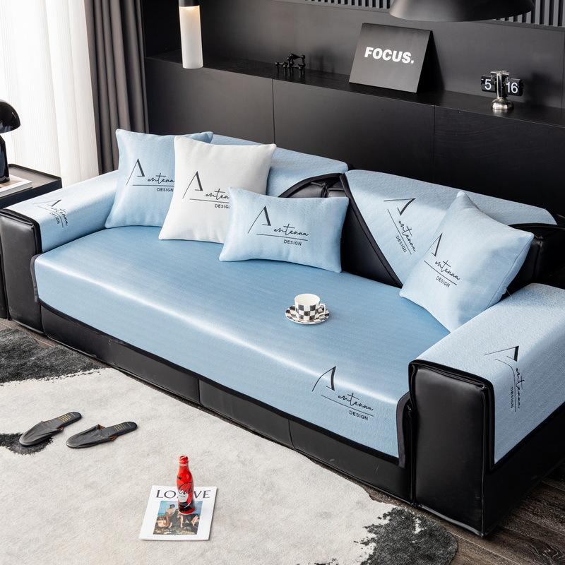 New Ice Silk Sofa Cushion Summer Mat Non-Slip Seat Cushion Summer Living Room Leather Sofa Cover Cover Cloth Towel