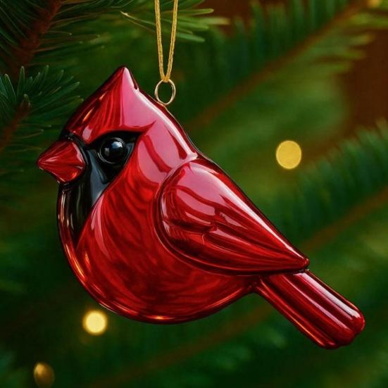Weihnachtsvögel Ornament Plastik Kolibri Rotkehlchen Eule Blauhäher Eisvogel Weihnachtsbaum Hängeornamente Erinnerungsgeschenke für Vogelliebhaber Natur