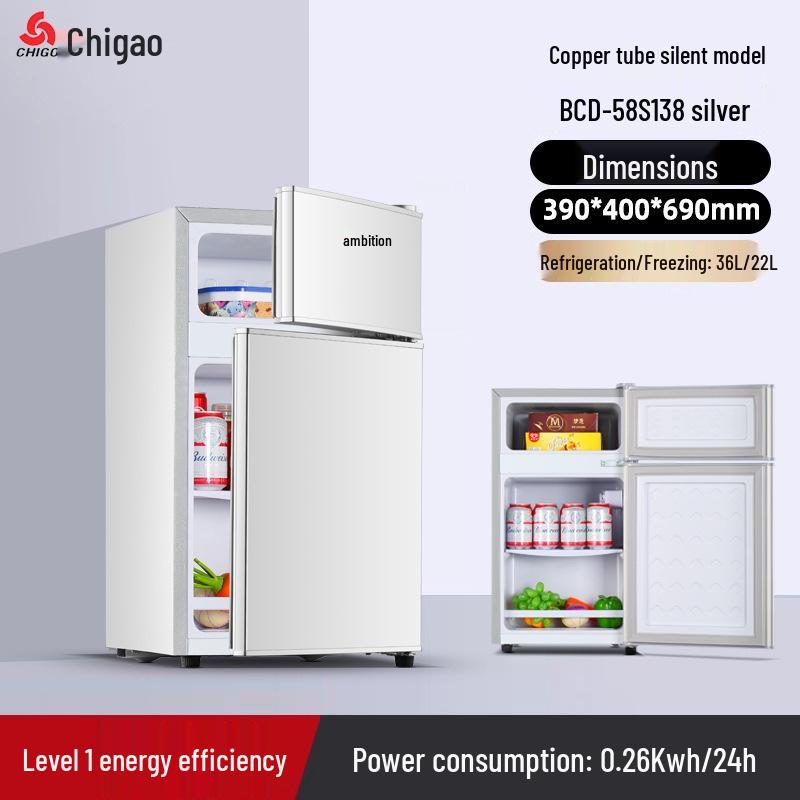 Mini Frigorifero a Doppia Porta ad Alta Efficienza Energetica di Prima Classe per Dormitori, Uffici e Piccoli Spazi