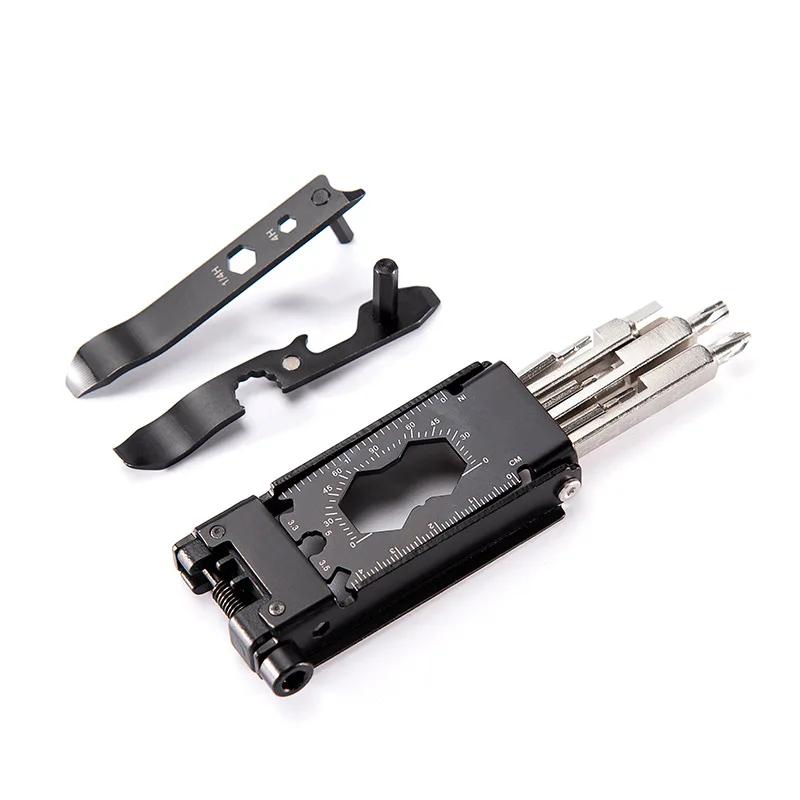 

EDC mutifunctional bicycle repair wrench screw tyre spoon protractor ruler tools set portable maintenance cycling accessories