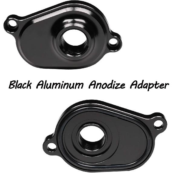 CARMOCAR 6.0L Oil Cooler Flush Kit with Black Aluminum Anodize Adapter replacement for Ford 2003 2004 2005 2006 2007 2008 2009 2010 Diesel