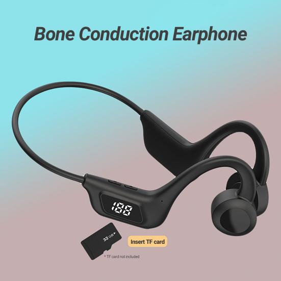 LY1 Bone Conduction Sluchátko za ucho 9D Sound Bezdrátový Bluetooth kompatibilní headset MP3 přehrávač s pamětí na běhání
