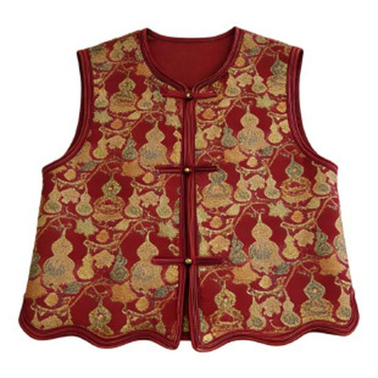 

Spring Floral Vest for Mothers - Chinese Style, Casual Outerwear for Mid-aged and Elderly Women 4XL червоний