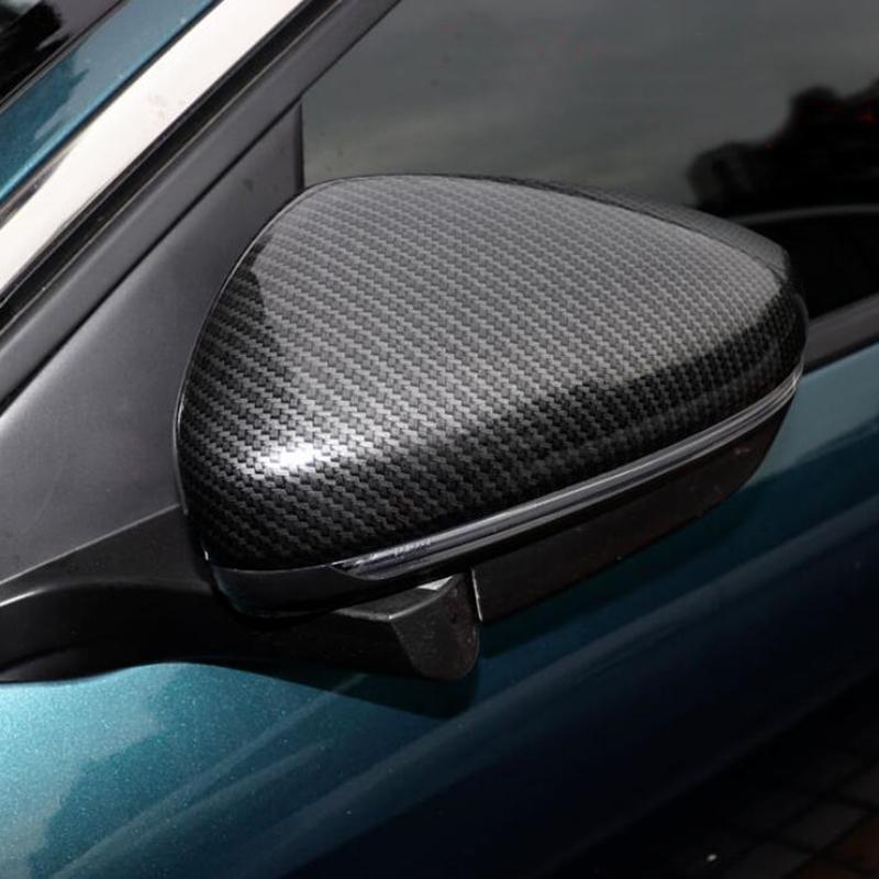 New Carbon Fiber Style Chrome Rearview Door Mirror Cover Trim For Peugeot 5008 2017