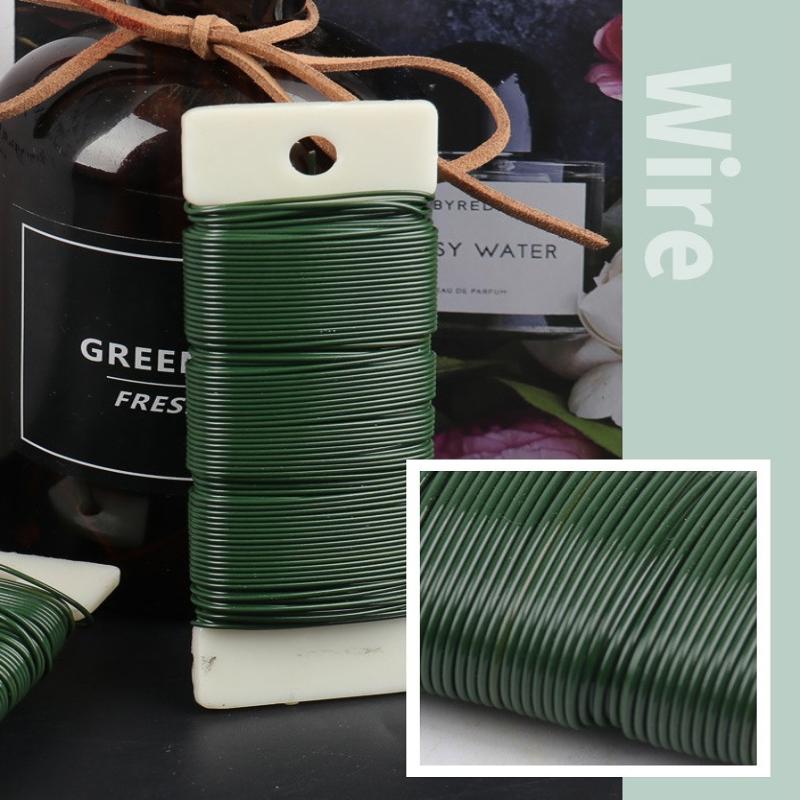 1/2/3/6Roll Green Floral Wires Twisted Metal Wire Multifunctional Metal Wire Twist Tie Gardening Binding Straps Floral Arranging