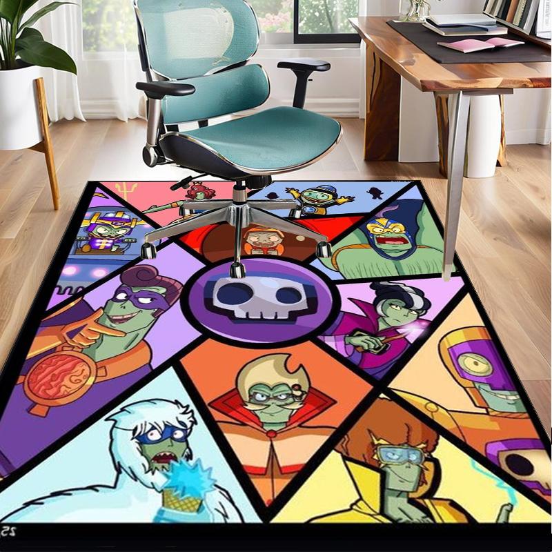 Vibrant Battle Zombies Office Rug Chair Mat, Game Carpet, Suitable for Front Door, Bedroom, Living Room, Desk, Holiday Gift