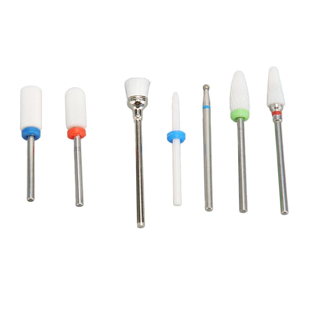 7Pcs Nail Drill Bits Accurate Clear Operation Professional Nail Grinder Bits for Cleaning Shaping