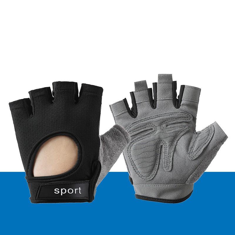 Unisex Half-Finger Gym Gloves Weight Training Pull-Up Bar Cycling Breathable Anti-Slip Wear-Resistant Quick-Dry Nylon