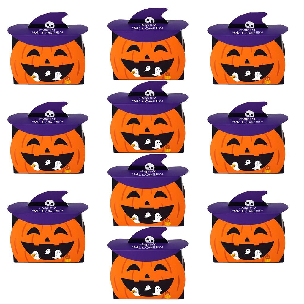 10pcs Colorful Halloween Item Candy Packaging Box  Fun Cat Creative Funny Party Box