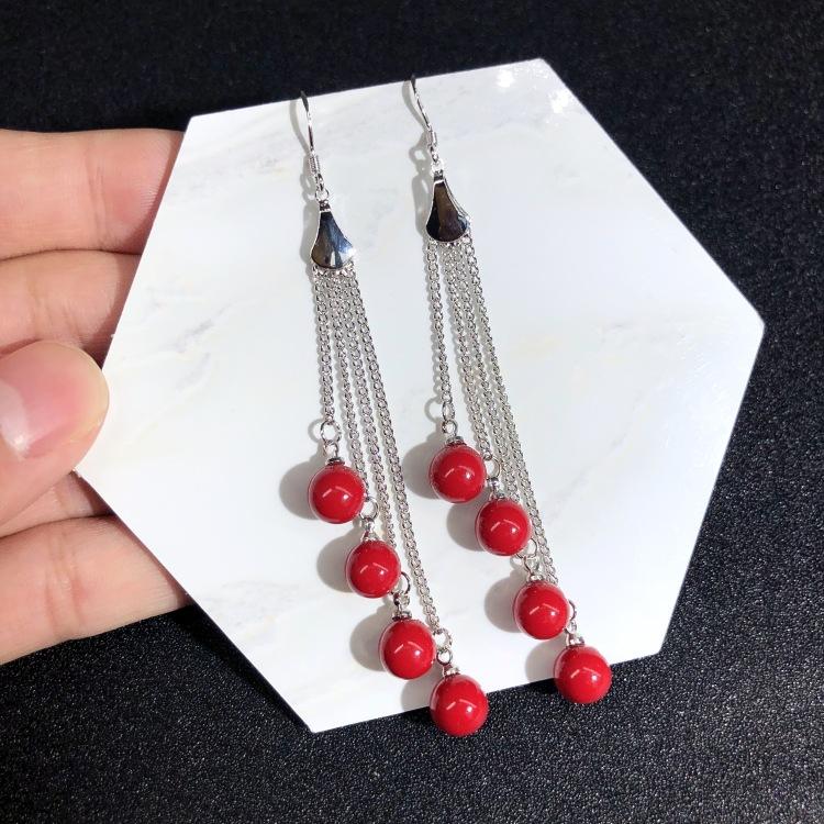 Austrian super flash crystal earrings, stud earrings, niche high-end temperament earrings, long simple earrings, 925 silver needles.