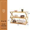 Multi-Layer Bamboo & Wood Folding Storage Rack for Outdoor Camping & Picnics