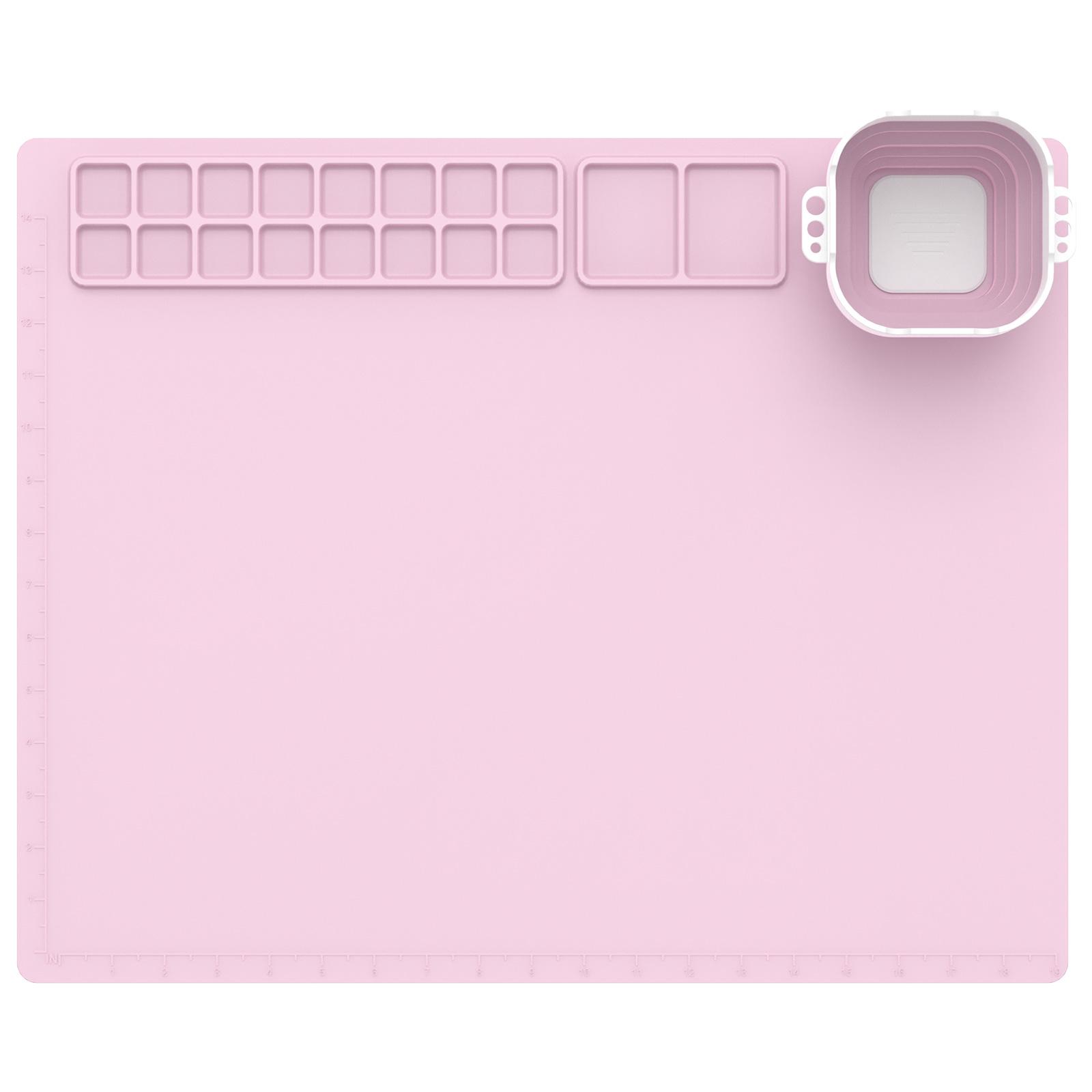 

Силиконовый коврик для рукоделия Многофункциональный лист для рисования с палитрой, стаканом, держателем для инструментов, антипригарный, мягкий, коврик-форма для литья ювелирных изделий из смолы