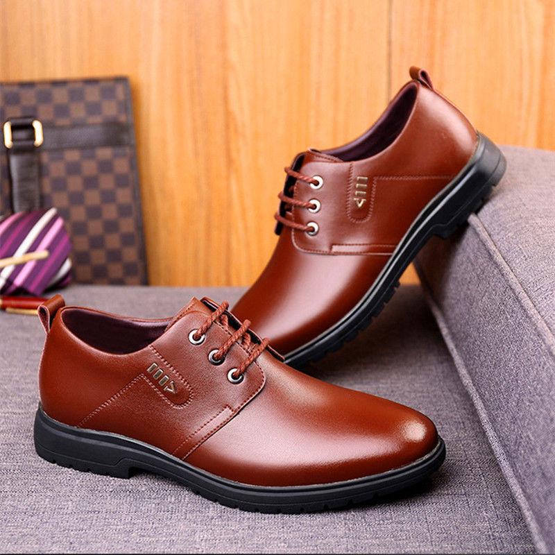 Men's leather shoes spring and autumn youth business dress leather shoes British style round head soft sole casual leather shoes