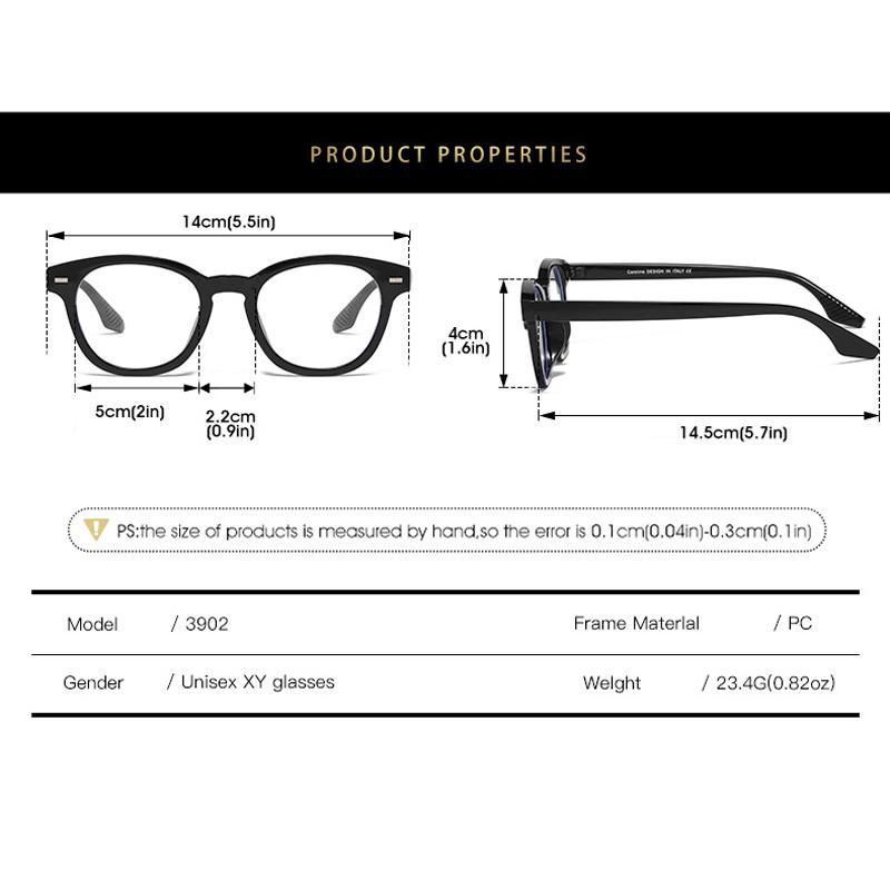 New Luxury Rivet Elliptical Frame Myopia Glasses Prescription Nearsight Anti Blue Light Men Eyewear