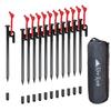 RiveRock 20cm Peg Storage Back Tent Tarp Steel Pegs Reflective Rope (20cm 16 PiecesStorage BagGreen)
