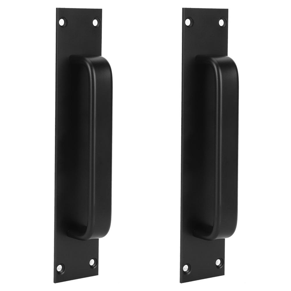 2 Pack Aluminum Alloy Door Pull Handle Black Barn Door Handles Sliding Door Handle  Kitchen Cabinet