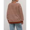 Women's Autumn/winter Striped Long-sleeved Crewneck Oversized Sweatshirt