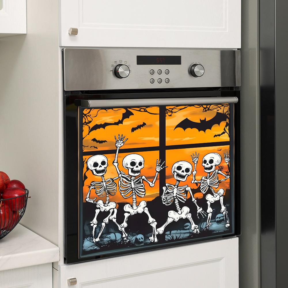 Halloween Sun Setting Skull Bat Celebrations Glass Cabinets Home Stickers Decor