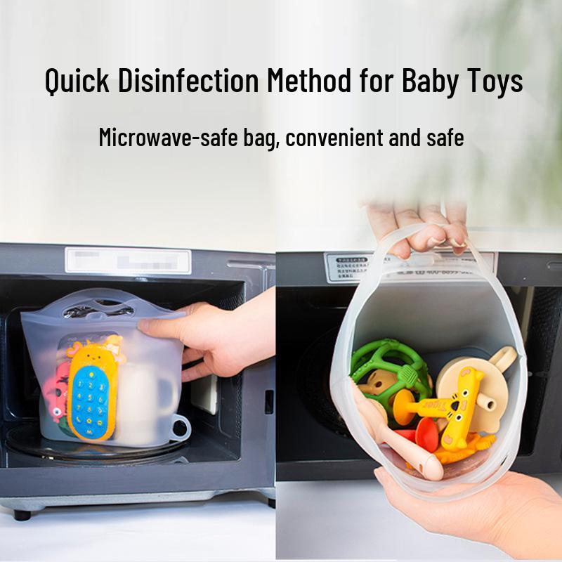 Silicone Microwave Steam Sterilization Bag for Baby Bottles, Pumps & Pacifiers
