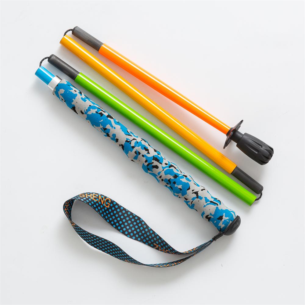OKHEALING Colorful Folding Trekking Poles - Ultra-Light Carbon Fiber Hiking & Walking Sticks (4-Section Adjustable)