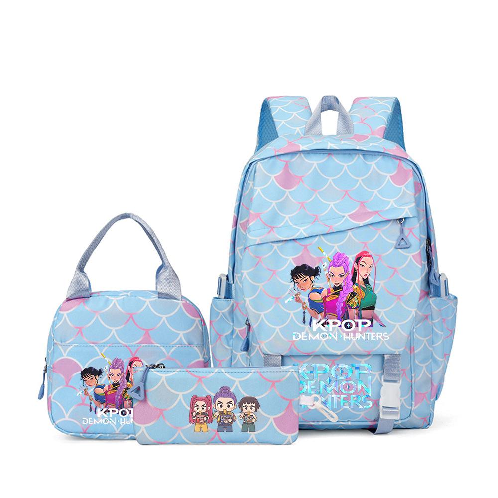 Kpop Demon Hunters, Elementary School Bag, Children'S Backpack, Lunch Bag, Pencil Bag, Three-Piece Set, Student Backpack