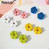 Brincos Acrílicos de Flor Grande Multicoloridos Doces Simples Moda Trendy Brincos de Pino Mulheres PD2272