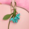 Hanger Flower Pu Leather Pendant Car Keyring Bag Pendant Lovely Leather Keychain  Bag Ornament