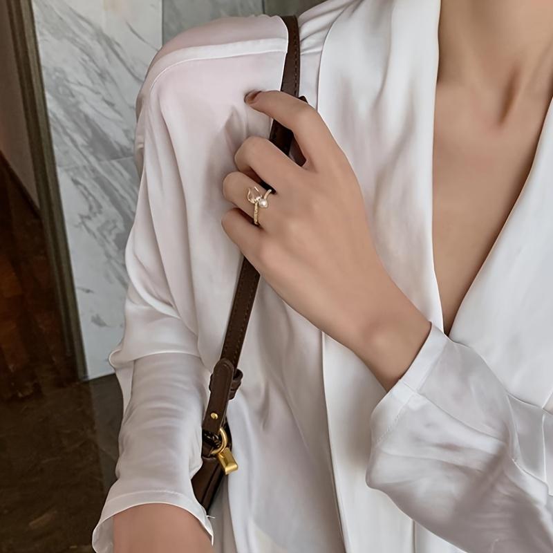 Tulip Bud Ring Fashion Niche Design Ring Ring Finger Jewelry Teenager, for Teenager, For Teenager