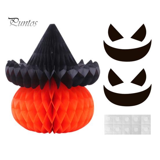Hanging Party Supplies Halloween Honeycomb Ornament, Pumpkin Spider Paper Durable Reusable Decorations Decoration for Home Office Classroom