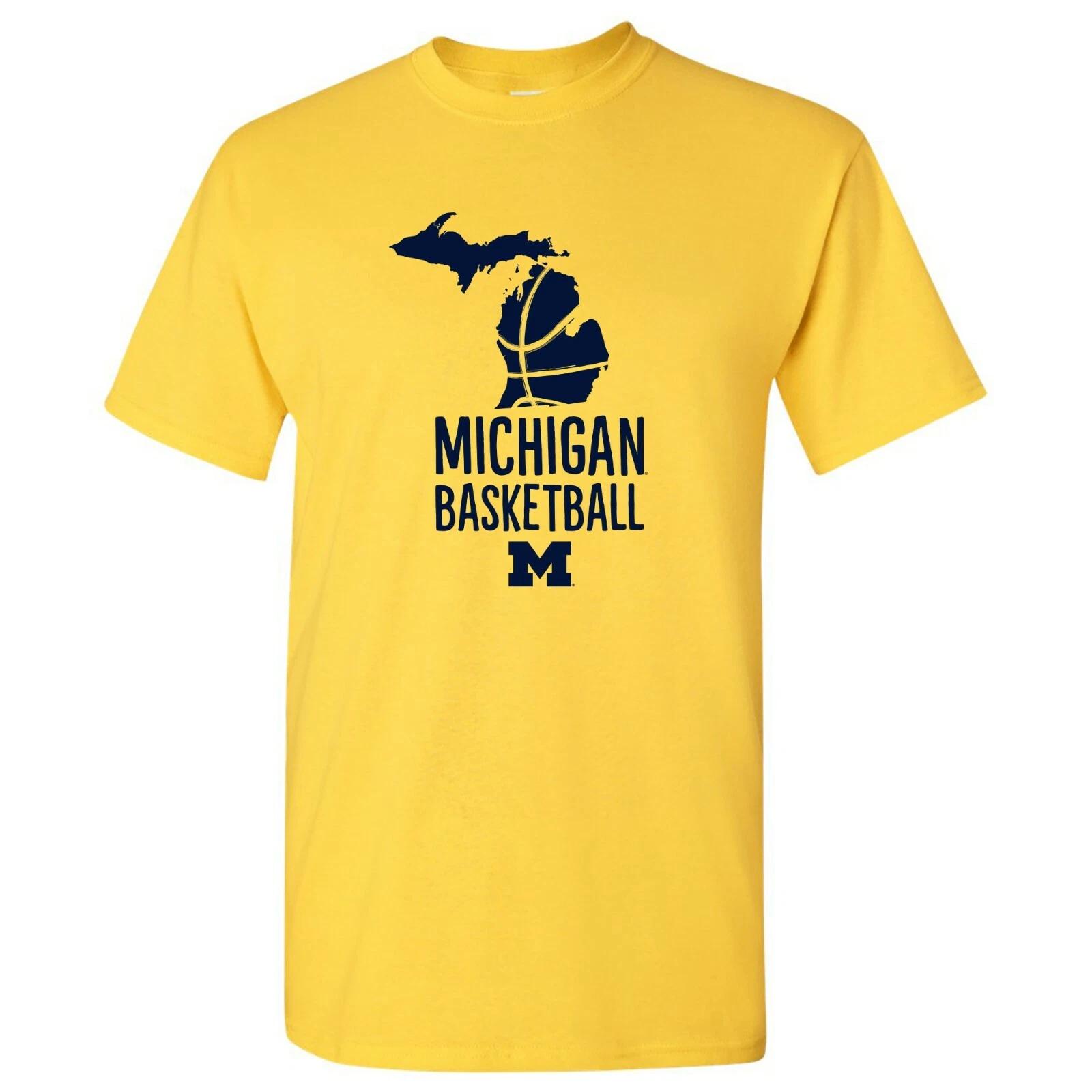 Michigan Wolverines Basketball Brush State T Shirt - Daisy XL