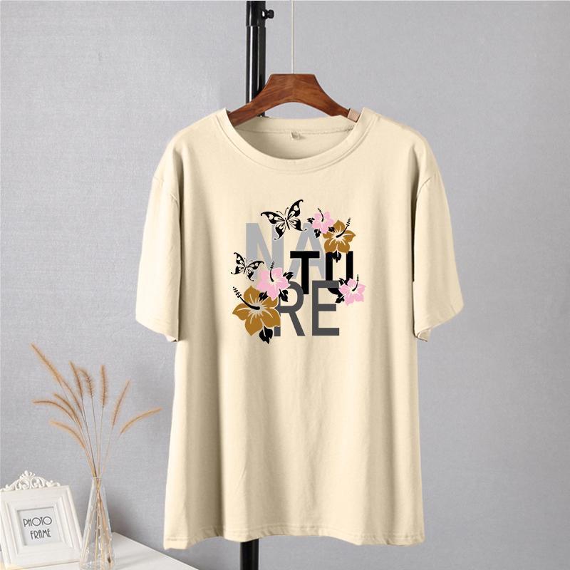 Shellsuning Vintage Graphic Harajuku Trička s potiskem Dámské 100% bavlna O Krátký rukáv Měkké trička Dámská Jednoduchá estetická trička