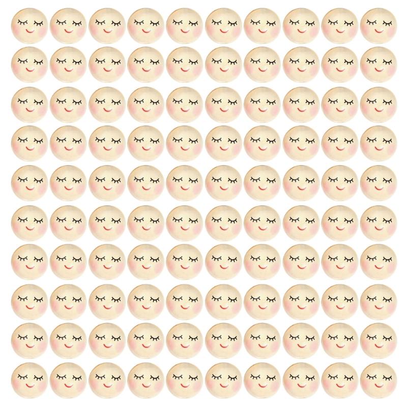 

100Pcs Smiles Wood Beads Natural Wooden Beads for Crafting, Hole Round Wooden Smiles Face Beads Set for DIY Decorations 1