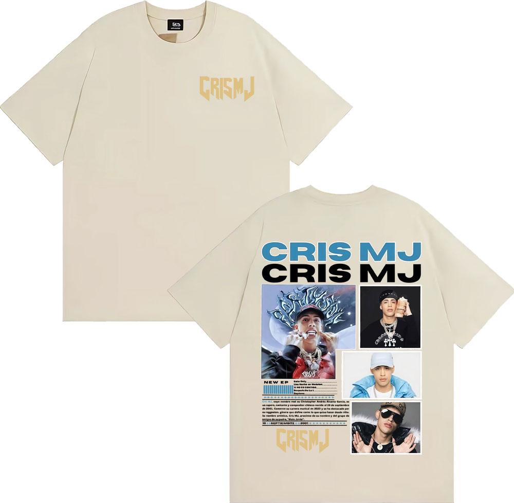 Rap Singer CRIS MJ Album Tour 2025 Cover Mens Retro 90s Hiphop Street Tshirt Casual Pure Cotton Tshirt S